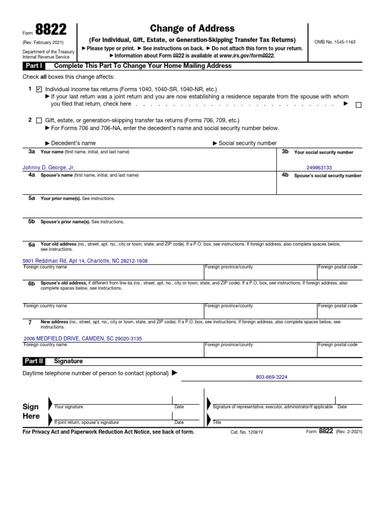 Irs How To Change Mailing Address