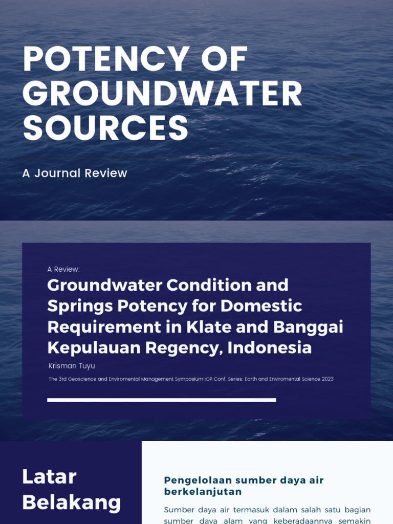 Potensi Air Tanah dan Mata Air Domestik | PDF