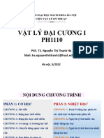 Vật Lý Đại Cương I PH1110: PGS. TS. Nguyễn Thị Thanh Hà Mail: ha.nguyenthithanh1@hust.edu.vn