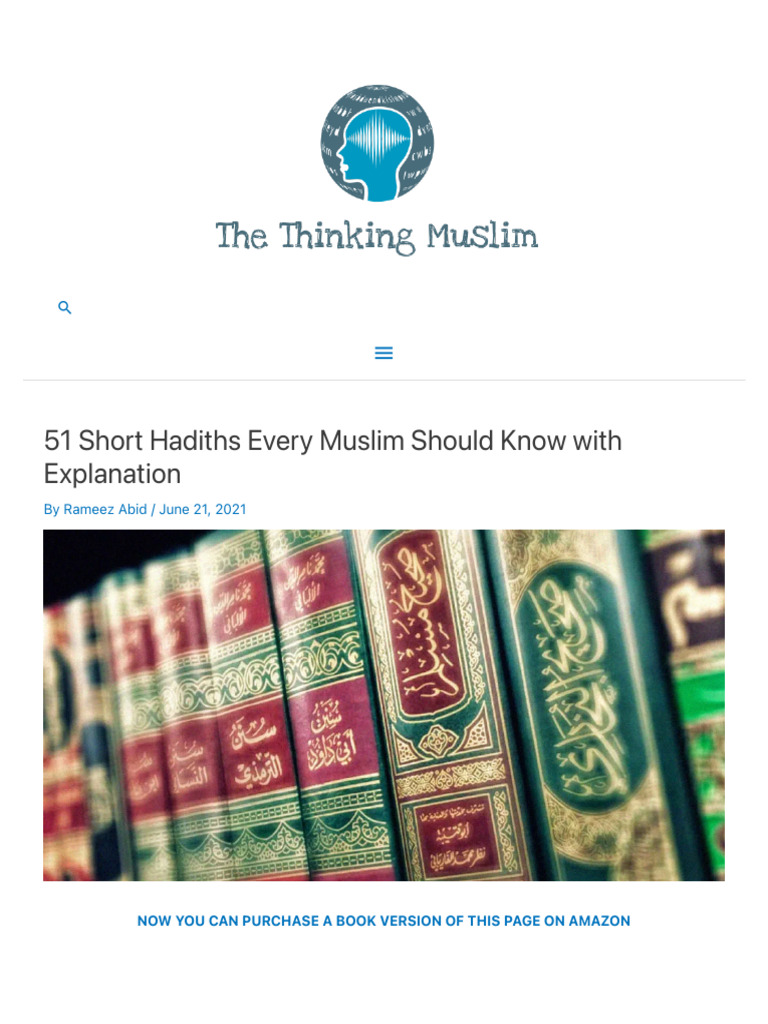51 Essential Short Hadiths for Muslims | PDF | Hadith | God In Islam