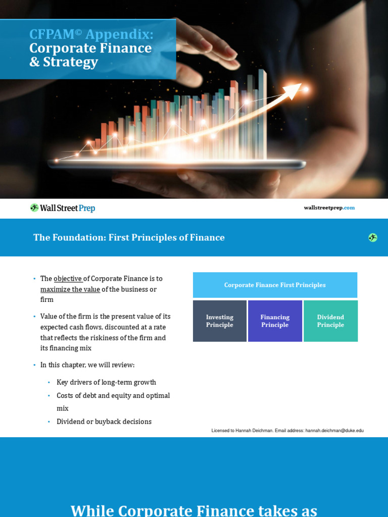 Corporate Finance Principles Overview | PDF | Capital Asset Pricing ...