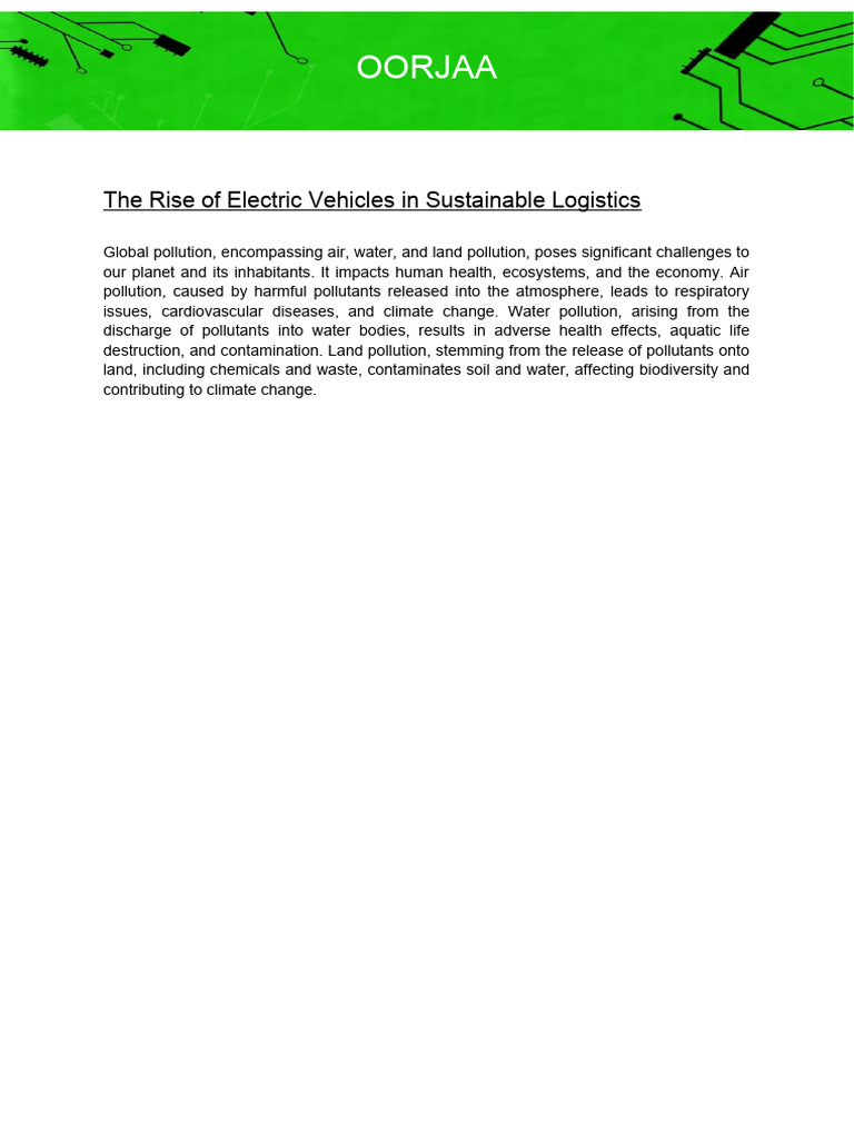 Electric Vehicles in Sustainable Logistics | PDF | Sustainability ...