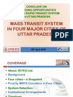 Mass Mass Transit System Transit System in Four Major Cities of in Four Major Cities of Uttar Pradesh Uttar Pradesh