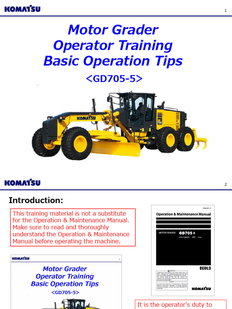 Motor Grader Operator Training Gd705 5 Webinar Pdf Manual