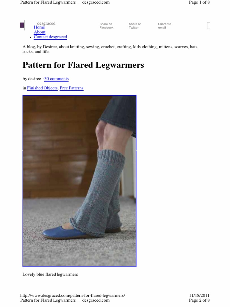 Flared Leg Warmers, PDF, Knitting