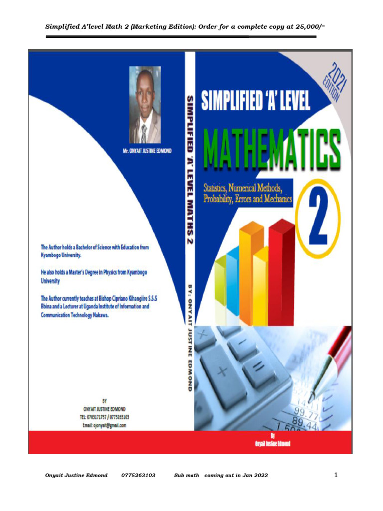 Simplified A'Level Math 2 Overview | PDF | Cost Of Living | Force