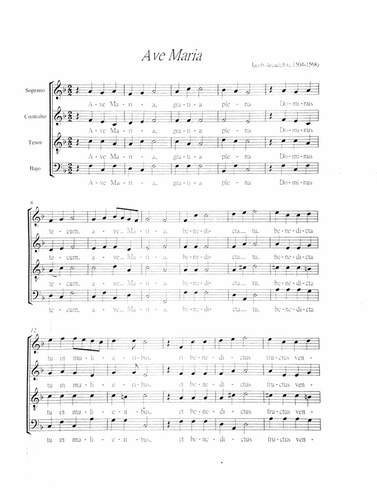 ave María arcadelt PDF