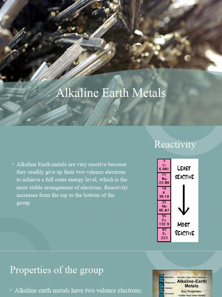 Alkaline Earth Metals: Properties & Reactivity | PDF | Technology ...