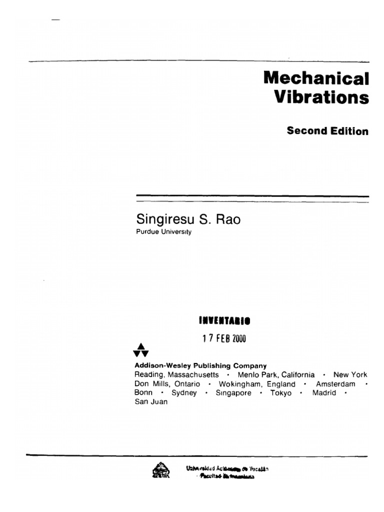 Mechanical Vibration by S S Rao | PDF