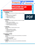 Clasificacion de Las Proposiciones Para Sexto de Primaria