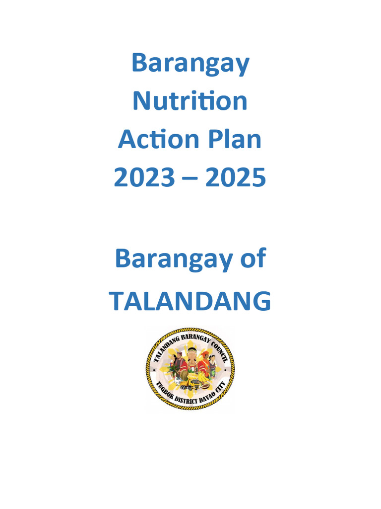 BNAP Draft Talandang | PDF | Malnutrition | Human Nutrition