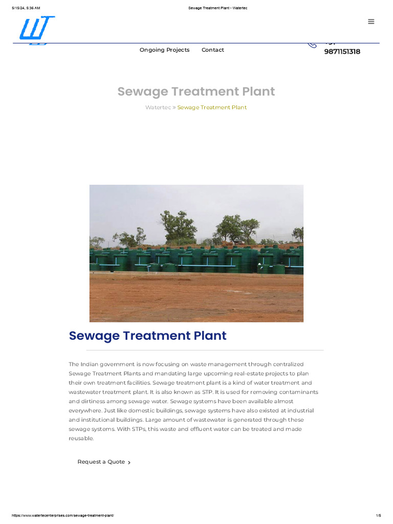 Efficient Sewage Treatment Solutions | PDF | Sewage Treatment | Water ...