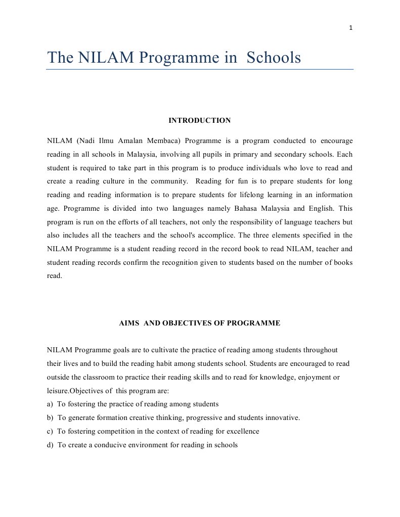 NILAM Program Overview and Resources | PDF