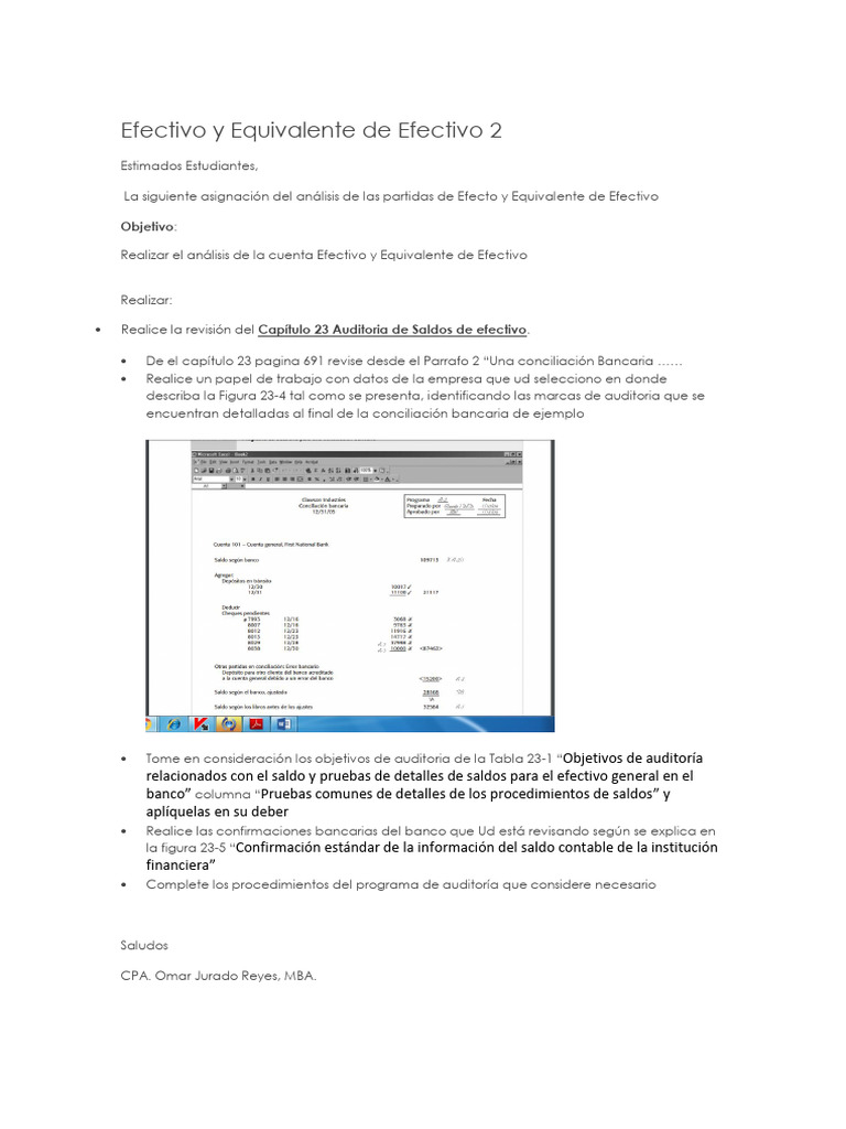 Efectivo y Equivalente de Efectivo 2 | PDF | Finanzas y dinero