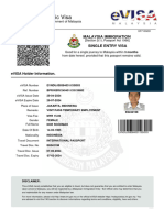 Malaysia EVISA Certificate - NOR ROCHMAH