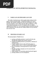 Family Law Developments in Romania