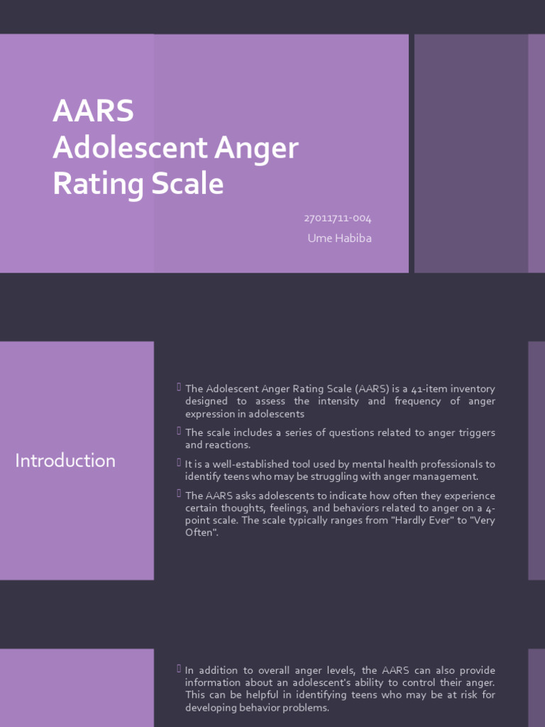 AARS | Download Free PDF | Anger | Adolescence
