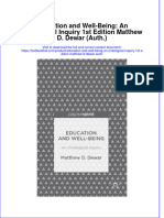 [Download pdf] Education And Well Being An Ontological Inquiry 1St Edition Matthew D Dewar Auth online ebook all chapter pdf 