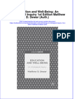 (Download PDF) Education and Well Being An Ontological Inquiry 1St Edition Matthew D Dewar Auth Online Ebook All Chapter PDF