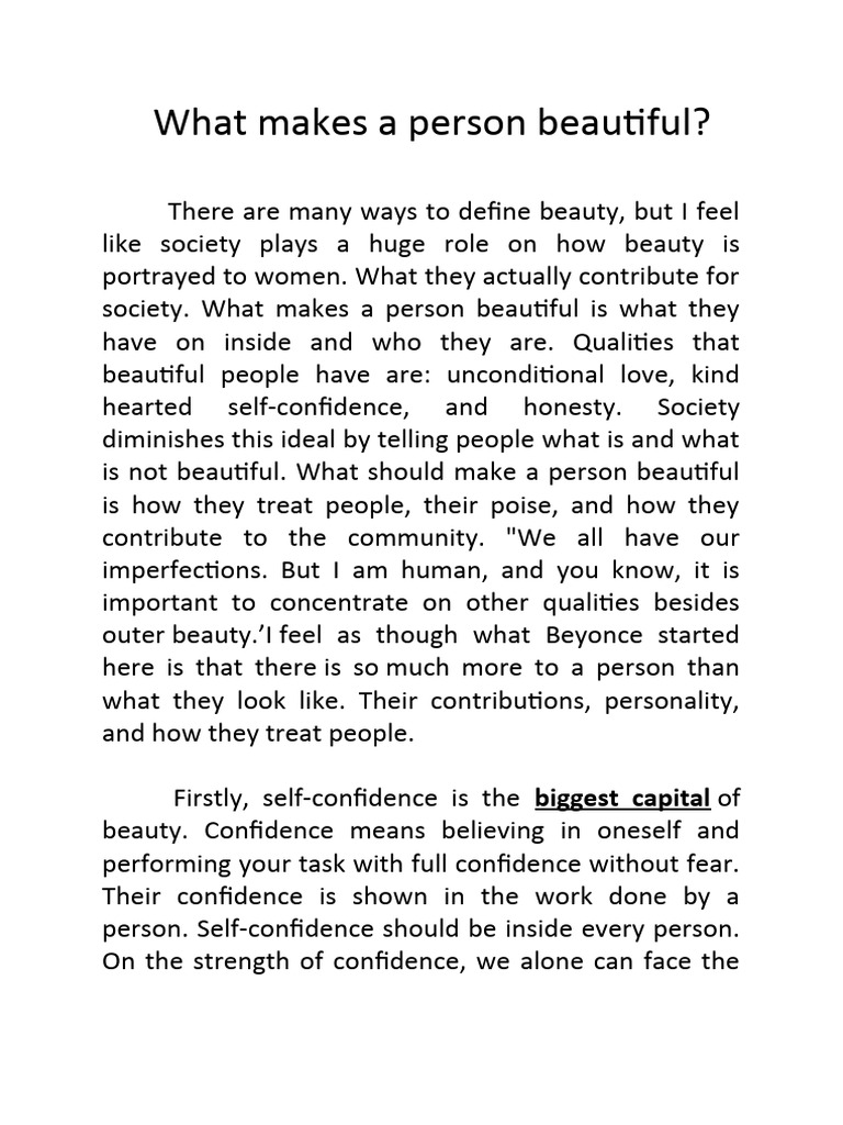 What Makes A Person Beautiful