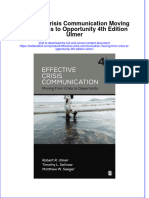 (Download PDF) Effective Crisis Communication Moving From Crisis To Opportunity 4Th Edition Ulmer Online Ebook All Chapter PDF