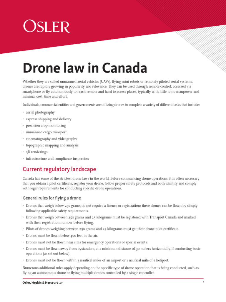 CG5049 Drone Law Canada Download Free PDF Unmanned Aerial Vehicle