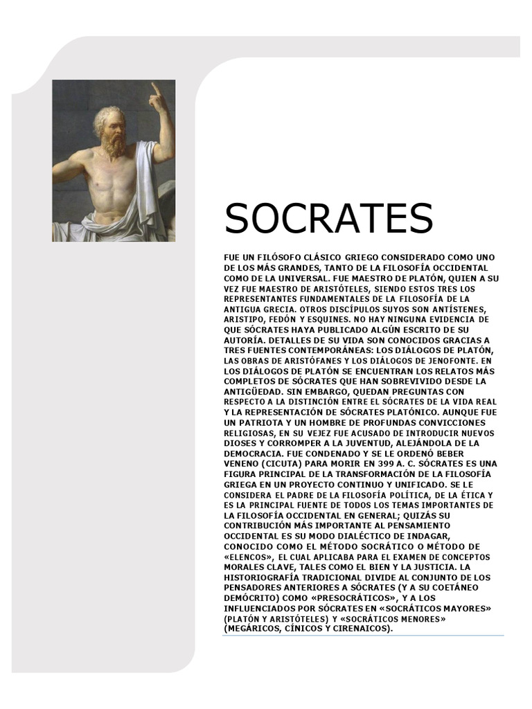 Sócrates: Padre de la Filosofía Occidental | PDF