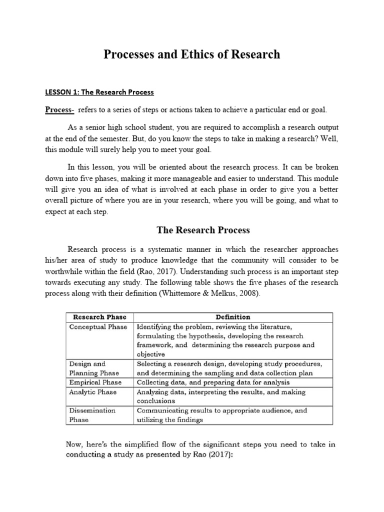 Processes and Ethics of Research Notes-Module 3 | PDF | Data | Hypothesis