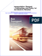 (Download PDF) Bus Transportation Demand Economics Contracting and Policy 1St Edition David A Hensher Online Ebook All Chapter PDF