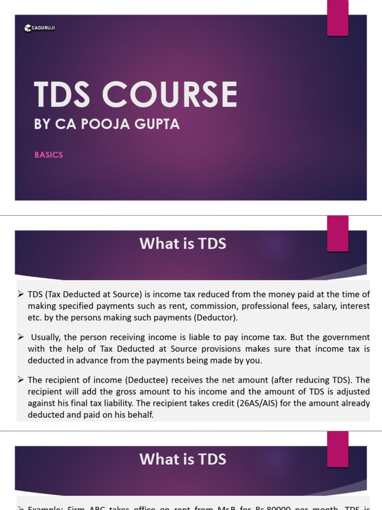 1.TDS Basics PDF Tax Payments