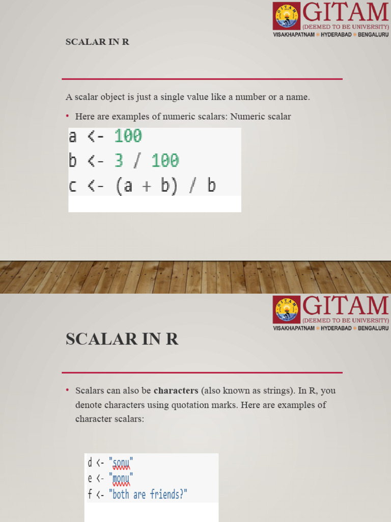 Scalars and Data Frames in R | PDF | Applied Mathematics | Mathematics