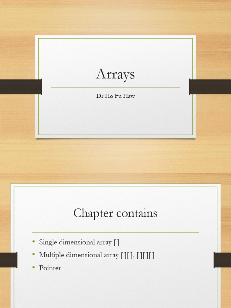 Chapter 6 Array | PDF | Pointer (Computer Programming) | Integer ...