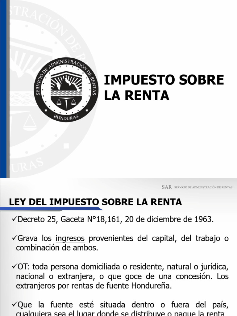Ley del Impuesto sobre la Renta en Honduras | PDF | Impuesto sobre la ...