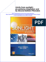 (Download PDF) Electricity From Sunlight Photovoltaic Systems Integration and Sustainability Second Edition Fthenakis Online Ebook All Chapter PDF