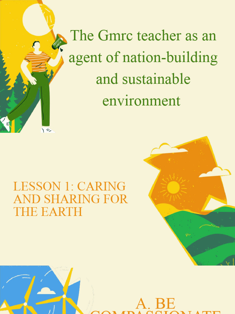 Green and Orange Playful Illustrative Environmental Sustainability ...