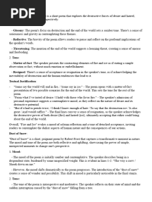 Class X Poetry Tone and Mood Notes