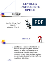 LENTILE Și INSTRUMENTE OPTICE