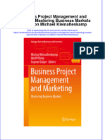 [Download pdf] Business Project Management And Marketing Mastering Business Markets 1St Edition Michael Kleinaltenkamp online ebook all chapter pdf 