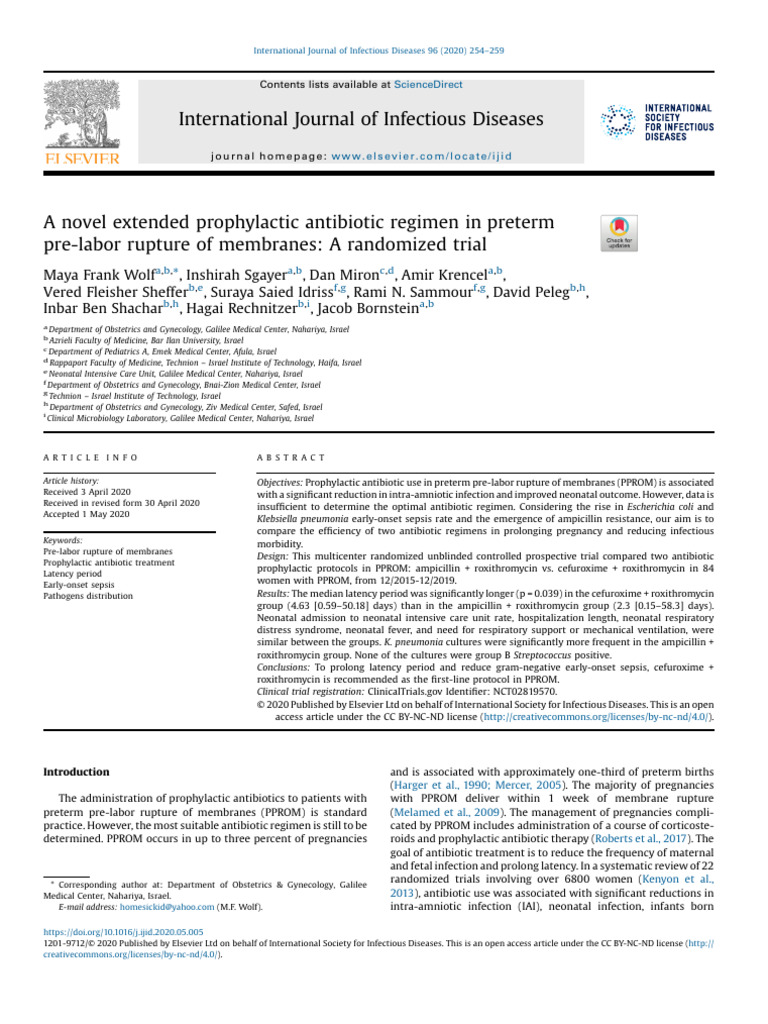 Prophylactic Antibiotics in PPROM Study | PDF | Childbirth | Preterm Birth