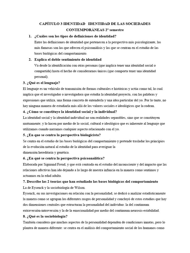 Tipos y Teorías de la Identidad Social | PDF | Psicoanálisis | Percepción
