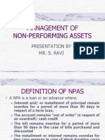 Management of Non-Performing Assets: Presentation by Mr. S. Ravi