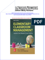 [Download pdf] Elementary Classroom Management Lessons From Research And Practice 8Th Edition Molly Romano online ebook all chapter pdf 