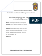 2.1 - Reporte Ejecutivo de La Planeación de Las Actividades Del Proyecto (PIA)