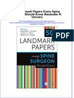 [Download pdf] 50 Landmark Papers Every Spine Surgeon Should Know Alexander R Vaccaro online ebook all chapter pdf 