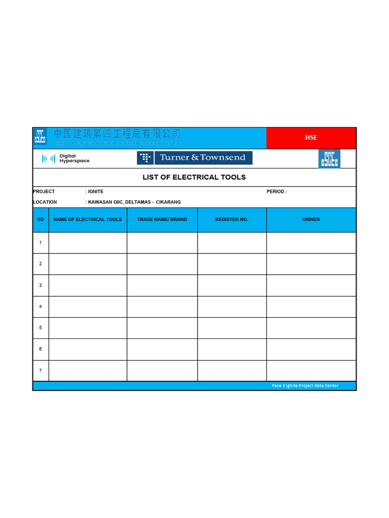 List Electrical Tools PDF
