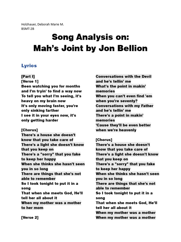 Analysis of Jon Bellion's 