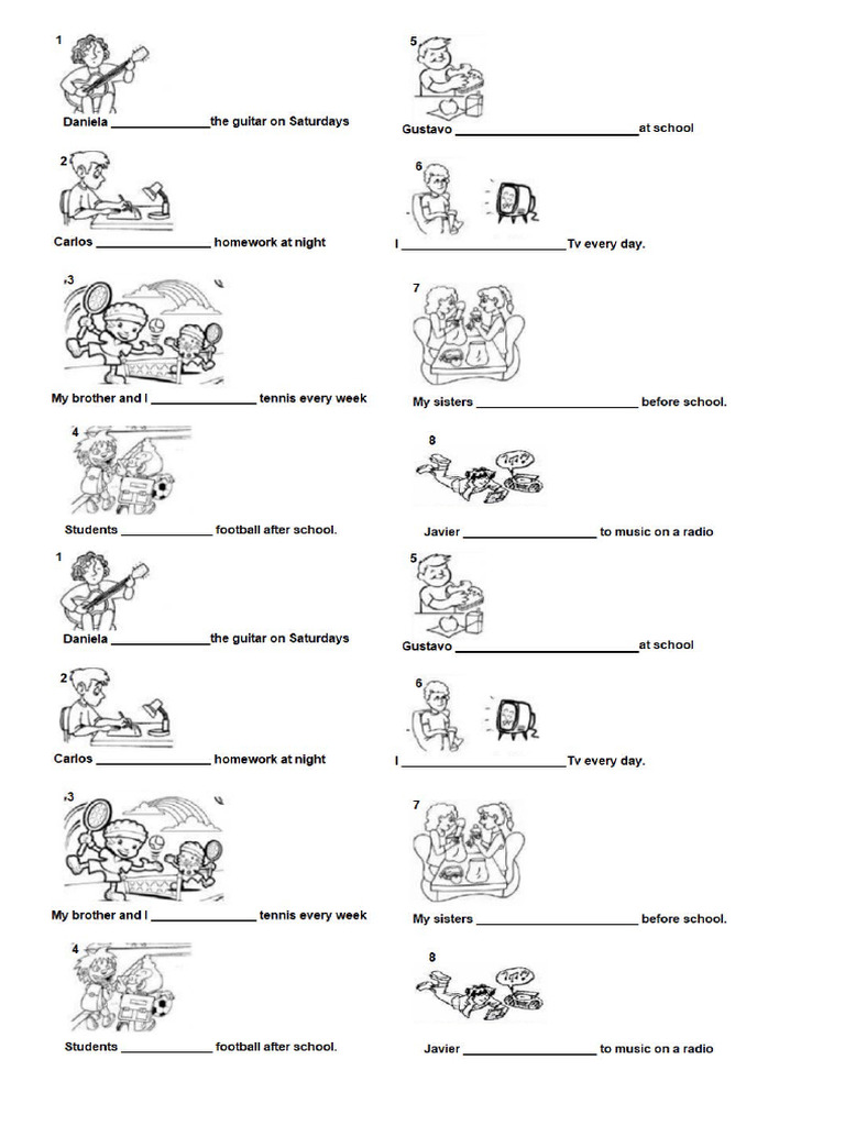 Present Simple Complete Sentences | PDF