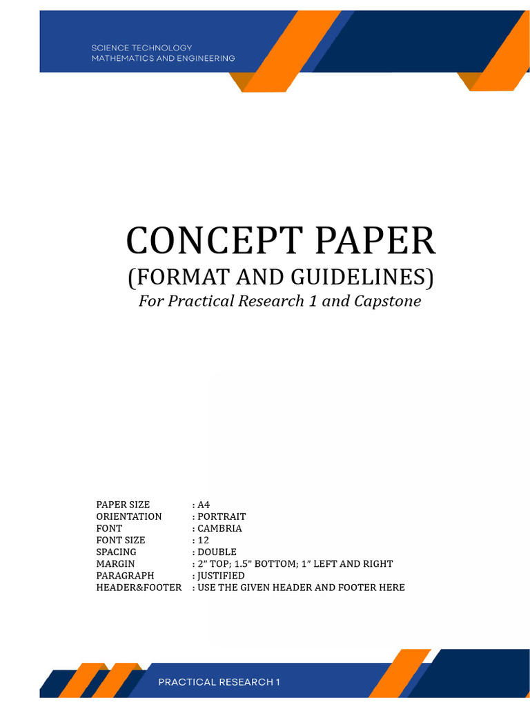 Concept paper format and guidelines for practical research 1 pdf