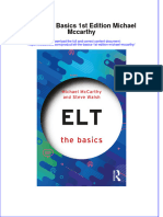 [Download pdf] Elt The Basics 1St Edition Michael Mccarthy online ebook all chapter pdf 
