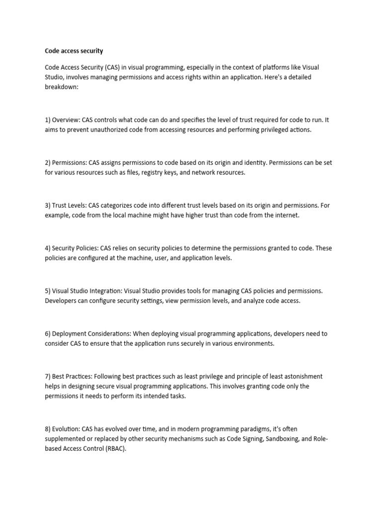Code Access Security in Visual Programming PDF